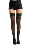 Relaxsan Basic 870 (Black 2/M) - moderate support Thigh High W/Lace stockings 15-20 mmHg