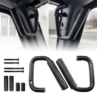 MEALAM Front Grab Handle Kit Aluminum Alloy Grab Bar for 2007-2018 Jeep Wrangler JK JKU Rubicon Sport Sahara (Black)