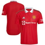 adidas mens Manchester United Home Authentic Jeresy 22/23, Real Red, X-Large