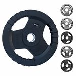 LEEWAY Rubber-Coated Metal Integrated Olympic Barbell Rubber Weight Plates with 31 mm Dia | Rubber Weight| Spare Gym Weightlifting Plates (50kg Set (2.5kgX2+5kgX2+7.5kgX2+10kgX2))