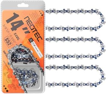 NEO-TEC 14 Inch Chainsaw Chain 3 Pack - S52 - .050" Gauge, 3/8" Low Profile Pitch, 52 Drive Links Compatible with Echo, Shindaiwa, Craftsman, Poulan, Ryobi, Greenworks and More
