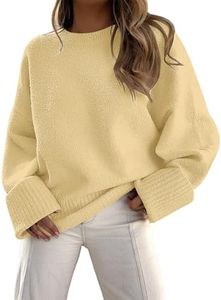 LILLUSORY Oversized Sweater Womens 2026 Fall Fashion Outfits Pullover Long Tunic Old Money Winter Cozy Clothes Cute Crewneck Trendy Knit Chunky Warm Knitted Ladies Top