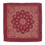 CTM Metallic Gold Paisley Print Bandana, Burgundy