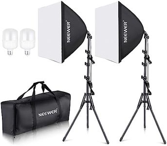 Neewer 700W Equivalent Softbox Lighting Kit, 2Pack UL Certified 5700K LED Lighting Bulbs, 24x24 inches Softboxes with E26 Socket, Photography Continuous Lighting Kit Photo Studio Equipment