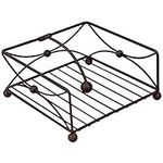 Home Basics NH41993 Arbor Collection Steel Flat Rustic Napkin Holder with Weighted Pivoting Arm, Storage Dispenser for Kitchen, Dinning Table Indoor/Outdoor, Bronze