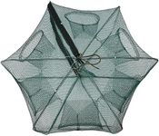 6/12 Holes Automatic Folding Fish Trap, Fish Shrimp Minnow Crayfish Crab Baits Cast Mesh Trap, Portable Bait Cage Traps Magic Fishing Net(6 Holes)