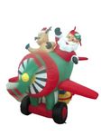 BZB Goods 6 Foot Animated Christmas Inflatable Santa Claus and Reindeer on Helicopter Yard Decoration