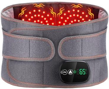 Electric Cordless Heating Pad for Back, Heated Waist Belt Wrap with 3 Fast Heating and Vibration Massage Modes, 5000mAh Rechargeable Battery Operated Heat Pad for Back, Cramps, Waist, Lumbar, Abdomen (Grey)