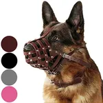 CollarDirect Dog Muzzle German Shepherd Dalmatian Doberman Setter Leather Basket Medium Large Breeds (Chestnut Brown, Large)