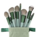 Makeup Brushes,Makeup Brush Set Premium Synthetic Foundation Brush Face Contour Brush Blending Face Powder Blush Concealers Brush Make up Brushes Set (13 Pcs green)