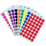 2000 Pack, 2cm Round Colour Coding Circle Sticker Labels - 10 Colours