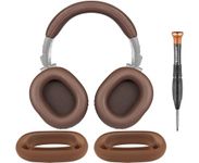 SOULWIT Ear Pads Cushions + Headband + Silicone Earpads Cover Protector, Replacement Kit for ATH M50, M50X, M50XWH, M50XBT, M50XBT2, M50S/LE Headphones, Replacement Repair Part (Coffee)