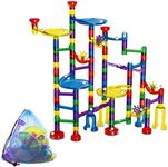 ZCOINS Marble Run Game 122 Parts+ 30 Marbles Construction Building Blocks for Kids 4+