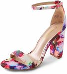 DREAM PAIRS Women's Hi-Chunk Floral High Heel Pump Sandals - 6.5 M US