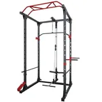 Strongway® Multi-Gym Power Cage with Dual Pulley System Pull Up Bar Squat Rack Power Rack Weight Lifting Home Gym Fitness