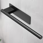 ALOCEO Self Adhesive Towel Rail Hand Towel Holder 304 Stainless Steel Towel Holders for Bathrooms and Kitchen 28CM, Matte Black