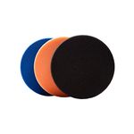 Lake Country Manufacturing SDO Microfiber and Foam Buffing and Polishing Kit w/Tapered Edge - Blue Heavy Polishing Pad, Orange Polishing Pad and Black Finishing Pad for Compounding (3 Pack, 6.5")