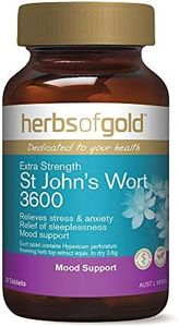 Herbs of Gold Extra Strength St Johns Wort 3600 30 Tablets, 30 count