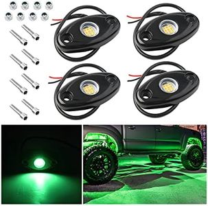 Rock Lights for Trucks, 4 Pods LED Rock Lights, IP67 Waterproof Neon Rock Lights Kits for Pickup ATV Off Road SUV, High Brightness Multifunction Underglow Lighting Glow Trail Rig Lamp (Green)