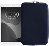 kwmobile Neoprene Pouch Compatible with 8"-8,4" Tablet - Universal Sleeve Case Cover with Zipper for Tablet - Dark Blue