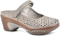 WHITE MOUNTAIN Shoes Vinto Women's Clog, Lt Taupe/Sueded Smooth, 7.5