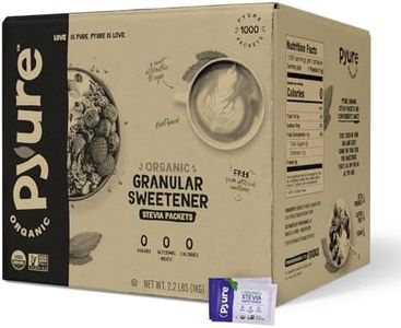Pyure Organic Stevia Packets | Granulated Sugar Packets - White Sugar Substitute | Zero Carb, Zero Sugar, Zero Calorie Sweetener Packets | Plant-Based Stevia Packets for Keto Coffee | 1000 Count