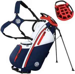 Golf Stand Bag 14 Way, Lightweight Golf Bags for Men Women with Stand, Padded Ergonomic Double Strap, Full Length Dividers, Multiple Pockets, Rain Hood