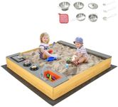 Costzon Kids Sandbox, Wooden Sand P