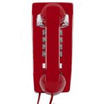 Wall Phone with Retro Design,Corded Wall Mounted Phone,Crisp Mechanical Ringer,Easy to Install, Wall Telephone, Perfect for Kitchen,Living Room & Bedroom (Red)