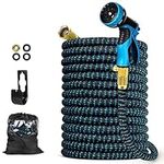 Expandable Garden Hose, 100FT Hose Pipe with Alloy Connectors and 10-Model Nozzle, Flexible, Lightweight, and Kink-Resistant Garden Hose for Gardening, Car Washing