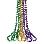 AOVNA Mardi Gras Beads Necklace Assorted Beaded Necklace Carnival Necklace Neon Colorful Pearl String for Costume Accessories (6)