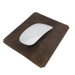 LeatherTex, Rustic Rectangle Shape Mouse Pad Handmade from Full Grain Leather - Anti-Slip & Durable Stitched - Gaming Mousepad for Computer, Laptop & Mac - Accessory for Office & Home - Bourbon Brown