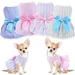 Dog Dresses for Small Dogs Girl Puppy Dress Pet Dress 4 Pack Sebaoyu - Dog Clothes Outfit Apparel Female Cute Cat Skirt Pup Tutu Pink Yorkie Clothing for French Bulldog Chihuahua (XS)