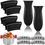 10pcs Cast Iron Handle Cover, Silicone Hot Handle Holder, Heat Resistant Cast Iron Skillet Handle Covers Potholder for Frying Pans and Griddles Kitchen Supplies