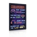 Funny Gamer Sign Printed Neon Gaming Metal Poster Boys Gaming Room Gift Gaming Room Wall Door Decor 8 x 12 inch (2403)