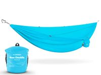 KAMMOK: Roo Double Hammock | Made from Strong & 100% Recycled Water Resistant Ripstop Fabric | Comfortable, Packable, Lightweight (Lifetime Adventure Grade Warranty), Sky Blue