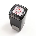 Mini Smiley Happy Face Pre Inked School Reward Feedback Marking Stamper Stamp 10mm Primary Teaching Services (Red)