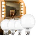 Vanity Light Bulbs 60 Watt Equivalent - G25 Globe LED Bulbs 2700K Warm White E26 Medium Base Light Bulbs for Bathroom Vanity Mirror 5W,500LM,Non-dimmable,4 Pack