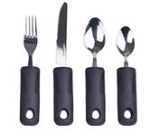 Children's Disability 4 Piece Cutlery Early Learning Aid, Thick, Easy Grip Handles. Ideal for Children & Young Adults with Learning Difficulties, Limited Dexterity, Handicaps and Visual Impairments.