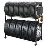 ZUIWAN Rolling Tire Rack For Garage,Tire Storage Rack,Adjustable Metal Tire Rack With 4 Self-Locking Swivel Caster,Height 59”, With a Heavy-Duty Load Capacity Of 660 Pounds