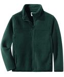 Spring&Gege Youth Solid Full-Zip Polar Fleece Jacket for Boys and Girls Green Size 11-12 Years