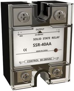 YQSIYU Solid State Relay 40 Amp,AC to AC,Input 80-280VAC to Output 24-480VAC 40A Single Phase Semi-Conductor Relay Module