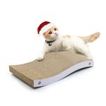 Conlun Cat Scratcher Cat Scratching Board Cardboard Cat Scratchers with Premium Scratch Textures Design Curved Shape Reversible Use Durable Scratching Pad (Medium)