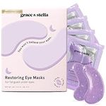 grace & stella Under Eye Gel Patches - Purple, 6 Pairs - Retinol Under Eye Patches - Gel Eye Masks for Puffy Eyes and Dark Circles - Dermatologist Tested Under Eye Masks - Vegan Eye Masks Skincare