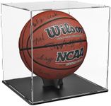 Basketball Display Case Stand,Clear Acrylic Display Case for Action Figures Toys Collectibles,Soccer Ball Display Case,Need self-Assembly(9.8x9.8x11inch;25x25x28cm)