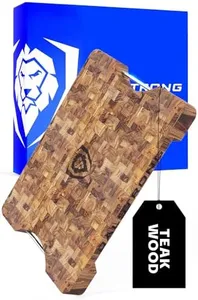 Dalstrong Massive XL Cutting Board - Lionswood End-Grain Teak - 25" x 18" - Steel Carrying Handles - Gift Packaging Serving Board - Large Cutting Boards For Kitchen - Meat Cutting Board - Two Sizes