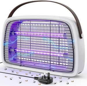 PKBD Stylish LED Fly Zapper with Leather Handle, Electric Fly Killer & Mosquito Trap for Home, Kitchen & Garden, 12W High-Voltage Bug Zapper, Safe Indoor Insect Control, Easy Clean Tray (Graphite)