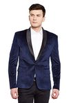 WINTAGE Men's Regular Fit Tuxedo Blazer (Tuxvelvet201color6s38_Navy Blue_38)