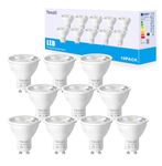 Yexati LED GU10,550 Lumens, 7W (Equivalent to 50w Led Halogens), Nature White 4000K, Non-Dimmable, Pack of 10