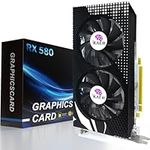 SHOWKINGS Radeon RX 580 Graphic Cards, 8GB 256Bit 2048SP GDDR5 AMD Video Card for Pc Gaming, DP HDMI-Output, PCI Express 3.0 with Dual Fan for Office and Gaming